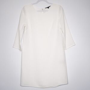 Felicity & Coco Shift Mini Dress Size Small White 3/4 Sleeve 60's Minimalist 70s